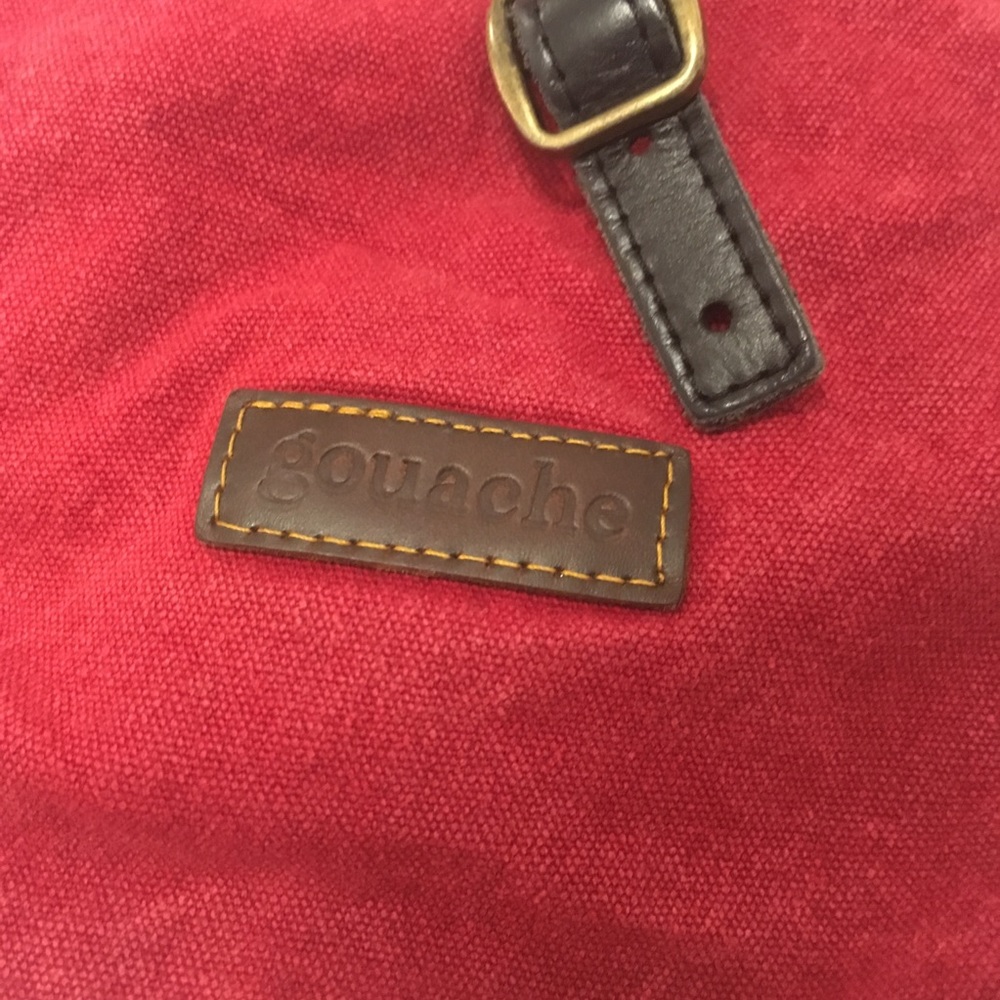 Gouache Red Canvass Crossbody Bag - Picture 3 of 6
